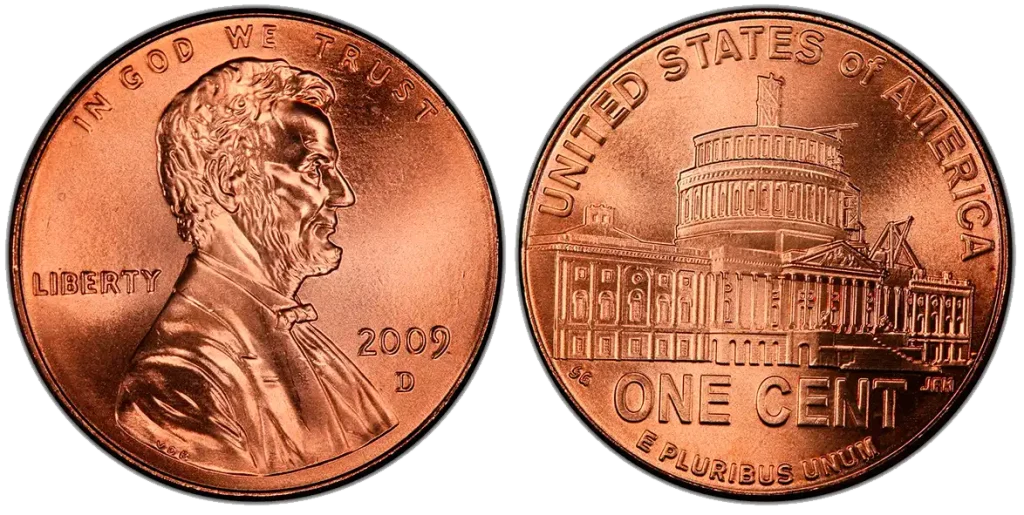 obverse and reverse of the 2009-D Presidency in Washington, D.C.