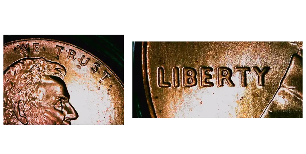 details of the 2009 Penny Doubled Die Obverse
